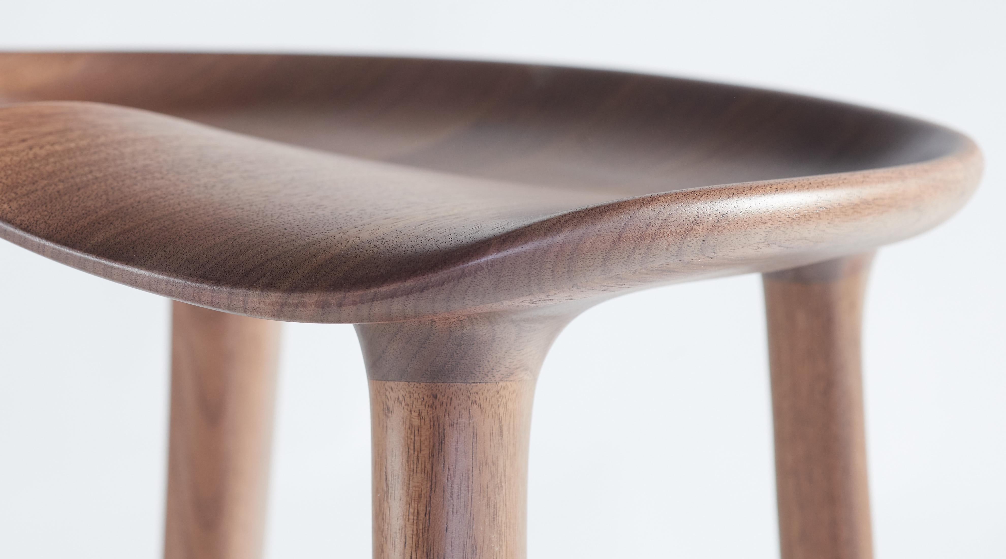Morphe Stool in Walnut For Sale 1
