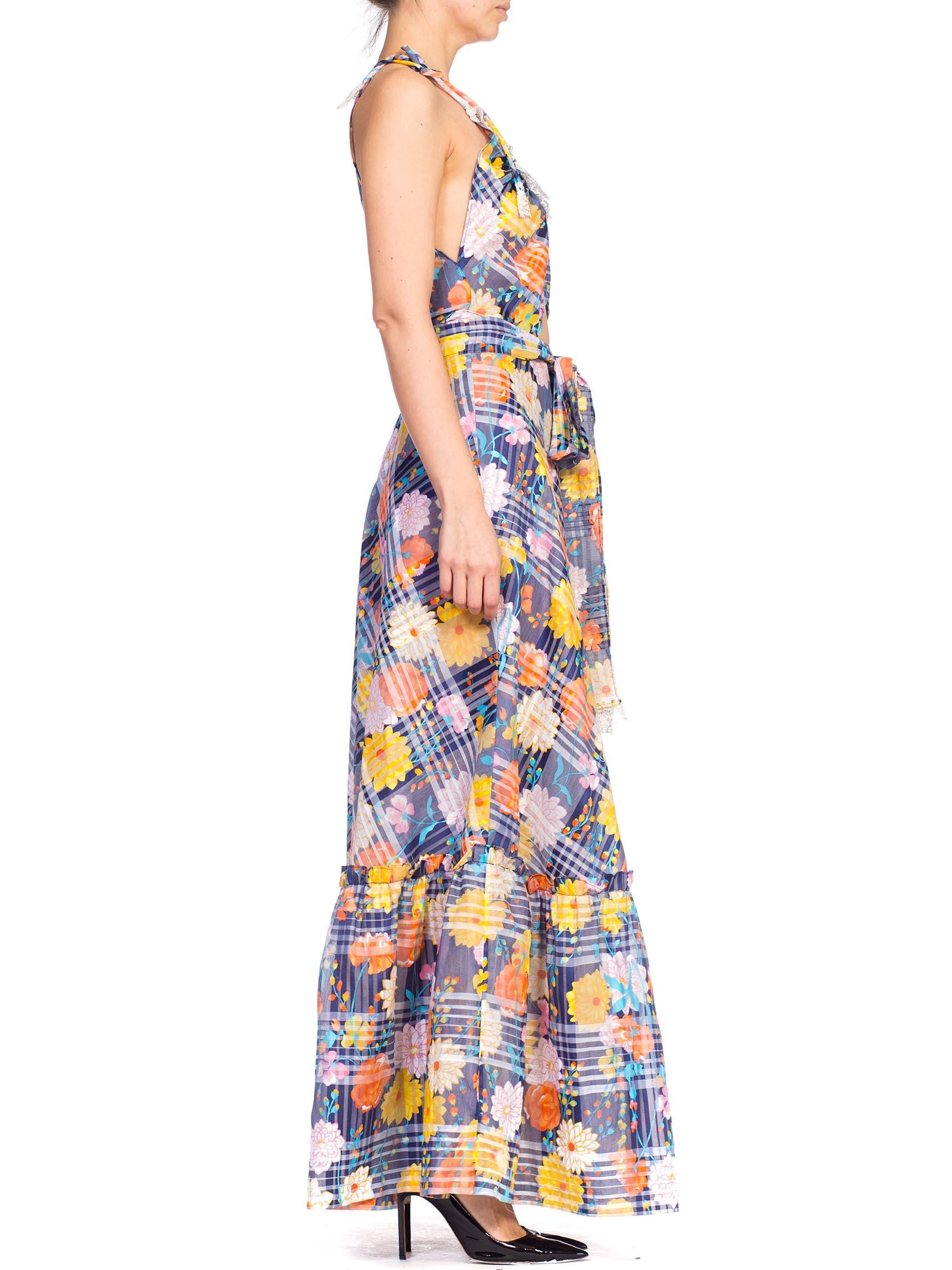 MORPHEW COLLECTION Summer Maxi Dress Made From 1970S Floral Printed Lt Weight Jacquard & Lace
MORPHEW COLLECTION is made entirely by hand in our NYC Ateliér of rare antique materials sourced from around the globe. Our sustainable vintage materials