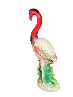 Morphew Abode 1950S Red Tropical Chalk-Ware Flamingo Statue