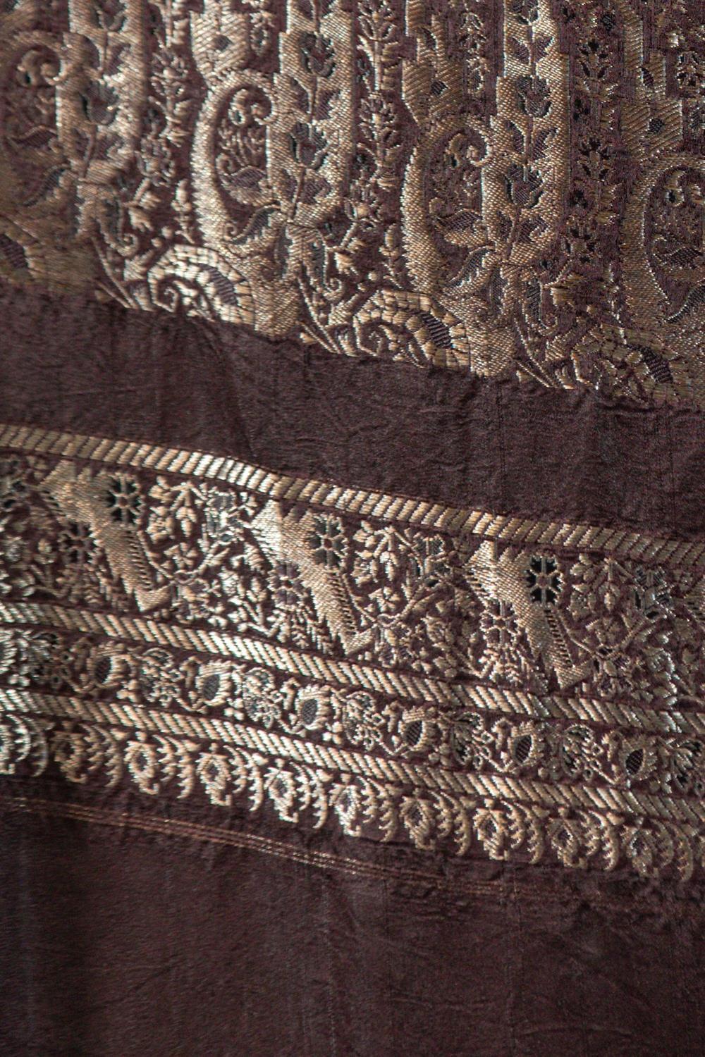 Morphew Atelier Antique Black & Silver Silk Cotton Egyptian Assuit Net Hand-Wov For Sale 6