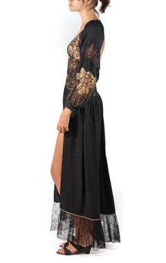 Morphew Atelier Black & Gold Silk Jacquard Gucci Logo Gown With Jacket