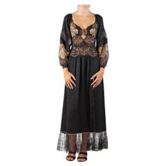 Morphew Atelier Black & Gold Silk Jacquard Gucci Logo Gown With Jacket