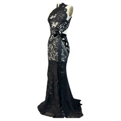 Antique MORPHEW ATELIER Black Handmade Lace Gown