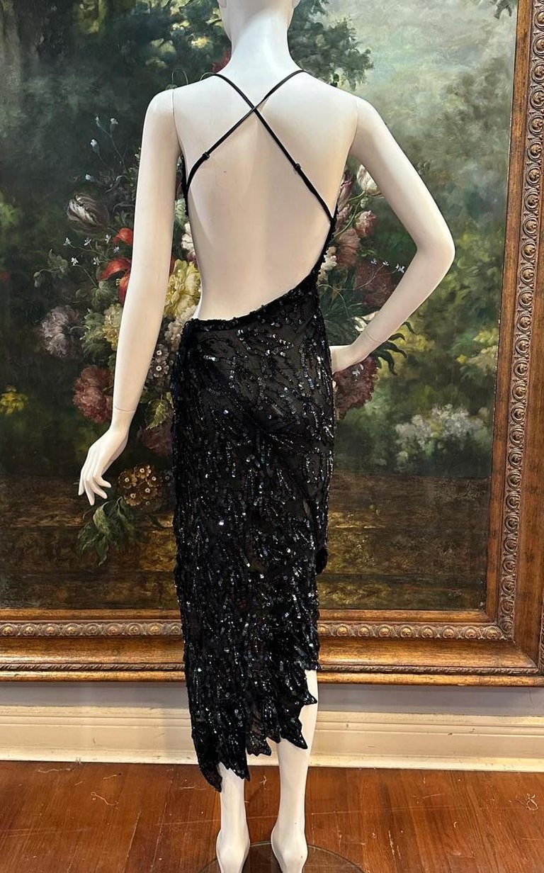 atelier cocktail dress MORPHEW ATELIER Beaded Silk Peacock Fringe Cocktail Dress