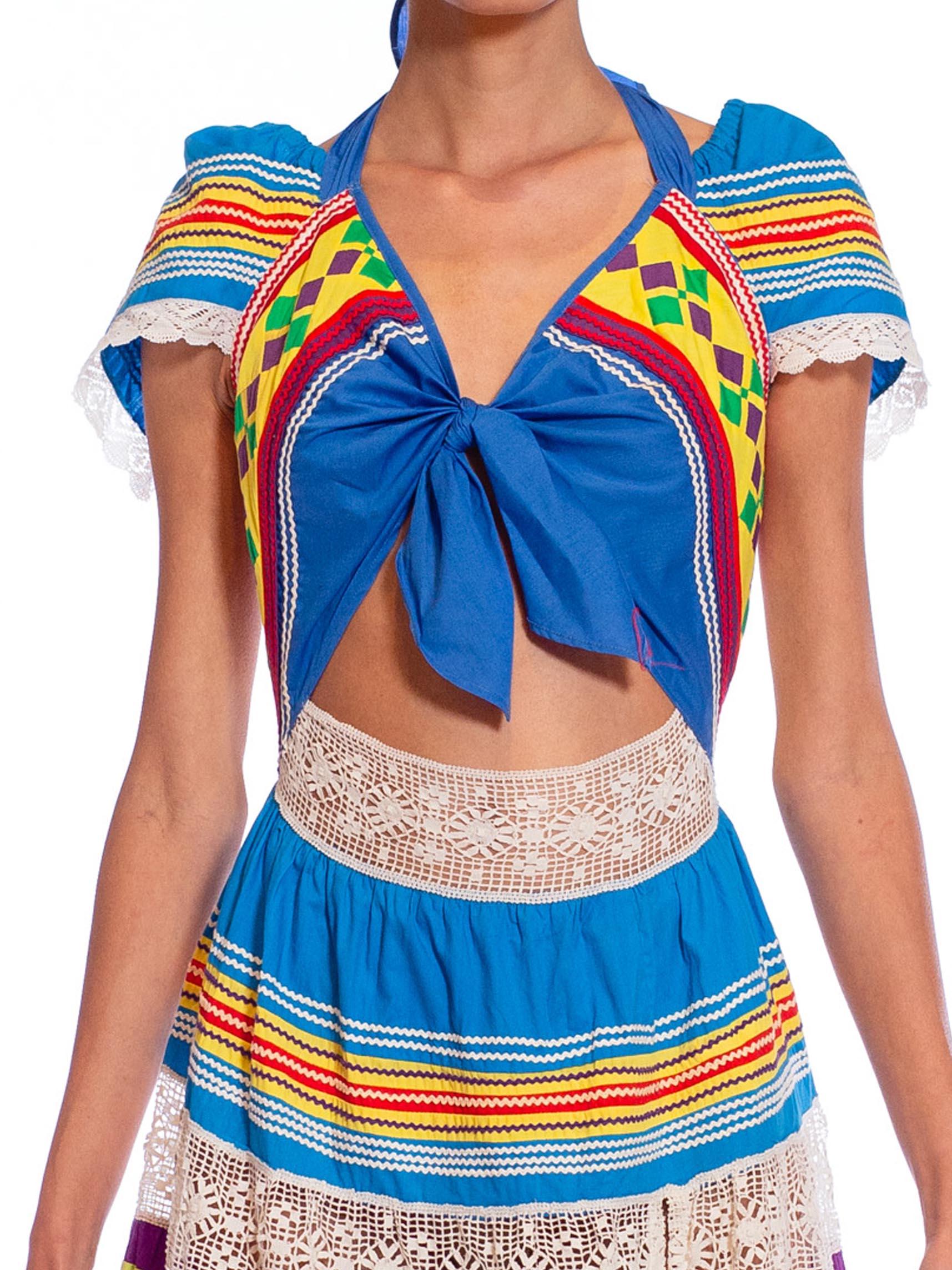 MORPHEW ATELIER Rainbow Patchwork Cotton Dress For Sale 2