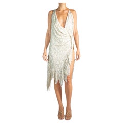 MORPHEW ATELIER White Beaded Silk Georgette Cocktail Dress