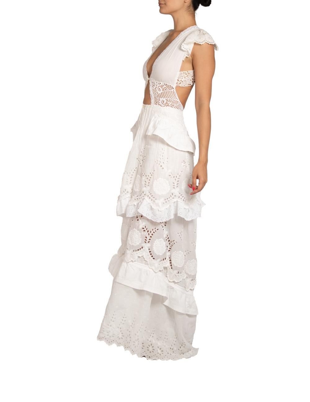 Women's MORPHEW ATELIER White Handmade Lace  Gown For Sale