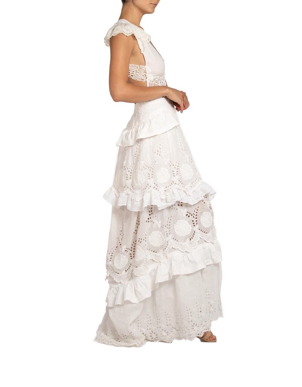 MORPHEW ATELIER White Handmade Lace  Gown For Sale 1