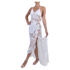 MORPHEW ATELIER White Organic Cotton Couture Grade Hand Made Lace Gown