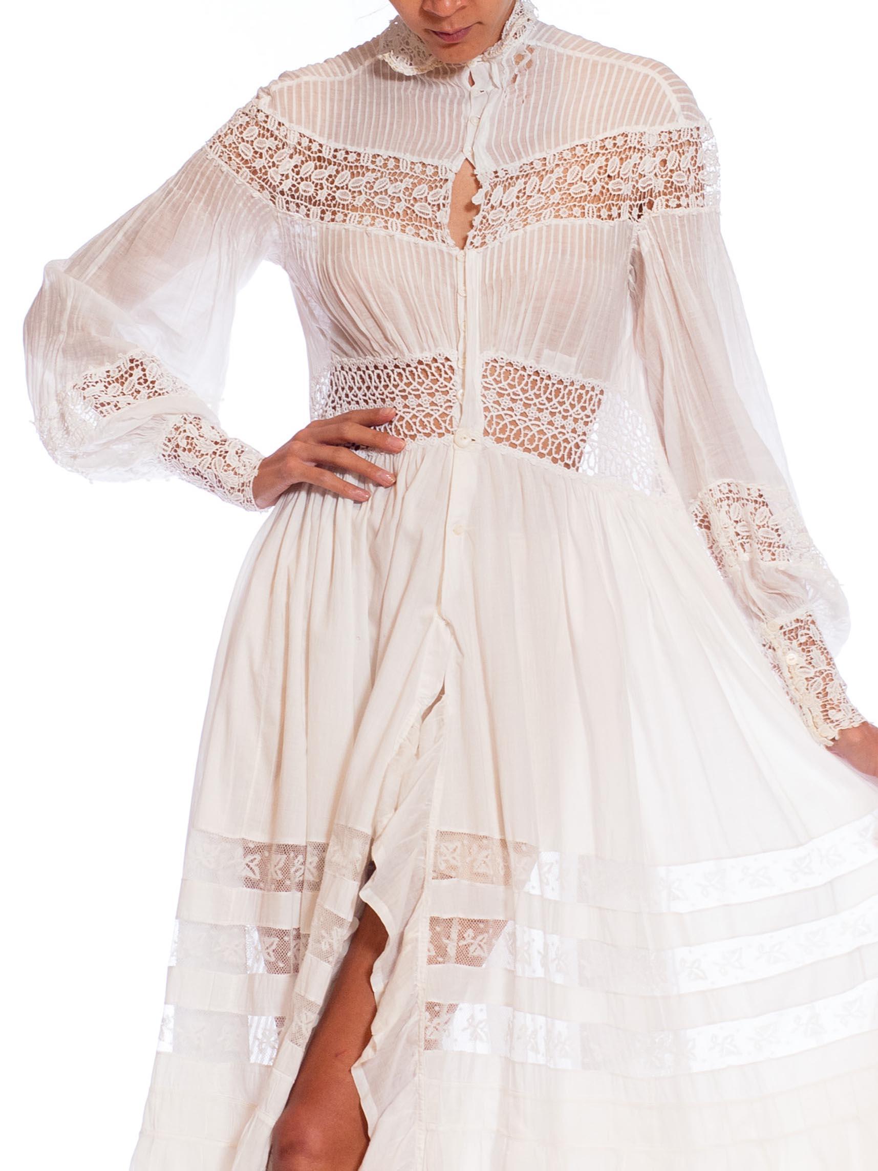Morphew Atelier White Victorian Cotton & Lace Oversized Gown For Sale 2