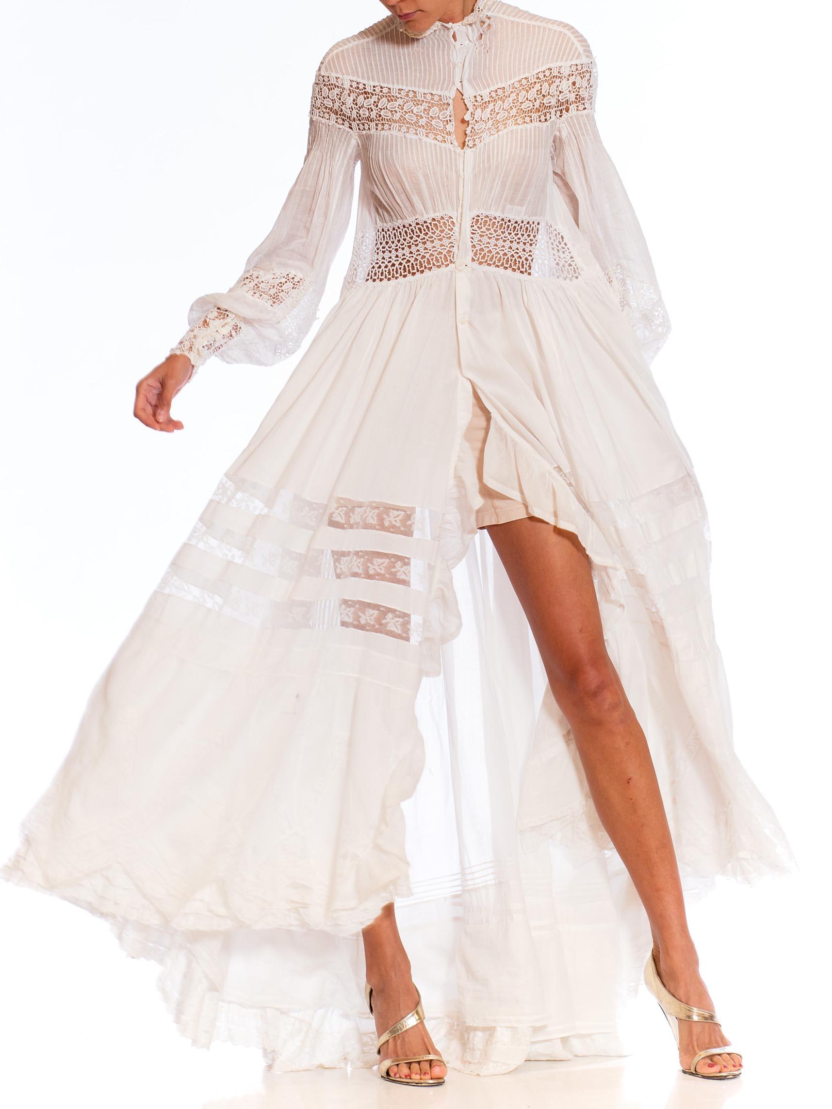 Morphew Atelier White Victorian Cotton & Lace Oversized Gown For Sale 3