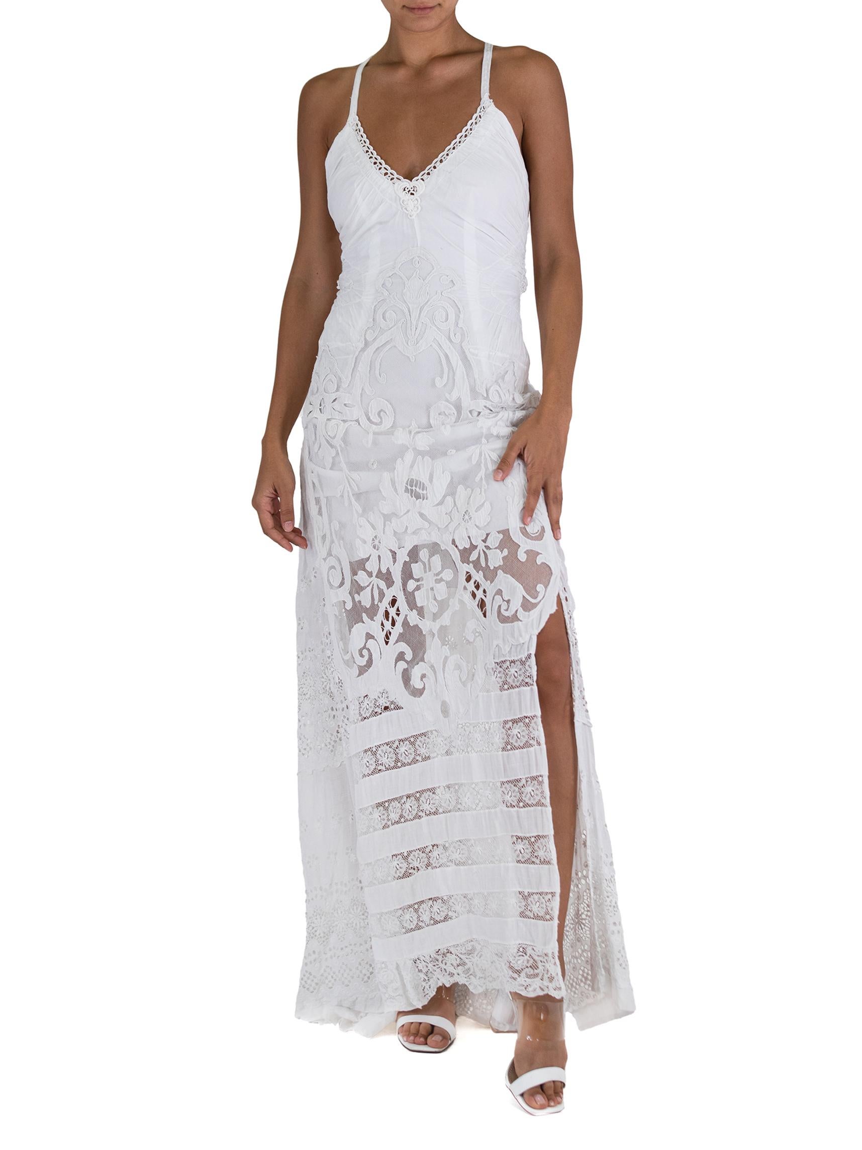 Morphew Atelier White Vintage Lace Dress For Sale 1
