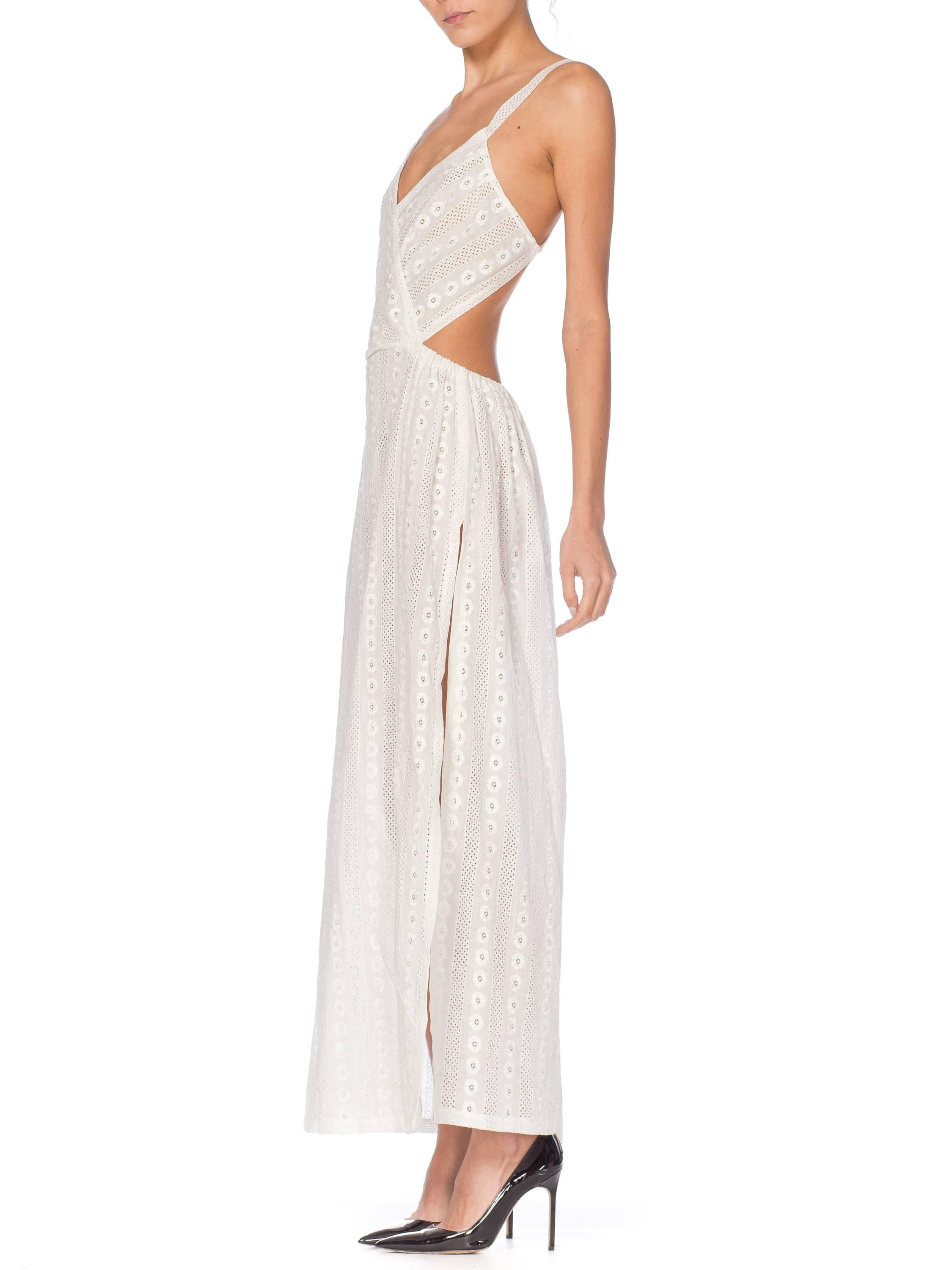 Women's Morphew Backless White Eyelet Lace Summer Maxi Dress