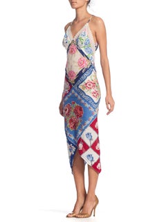 Morphew Collection Bias Cut  Dress Made From 1940'S Floral Handkerchieves + Vic
