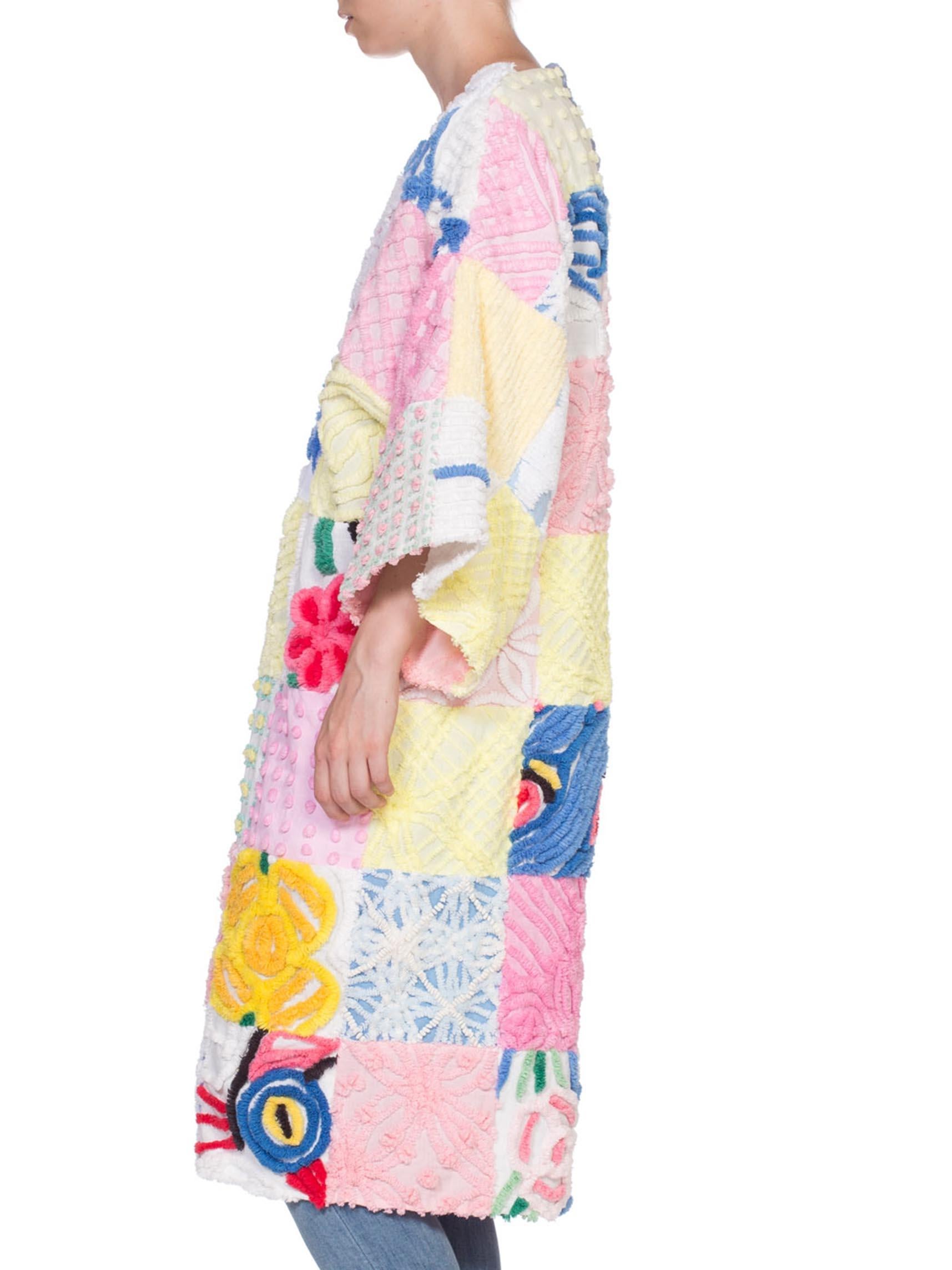 Morphew Collection 1940's Chenille Patchwork Beach Robe Kimono