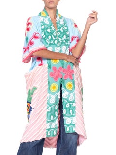 Morphew Collection 1960's Cotton Chenille Blue Beach Robe
