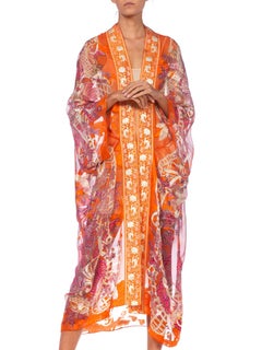 Morphew Collection 1970's Christian Dior Paisley Silk Chiffon Cocoon Jacket