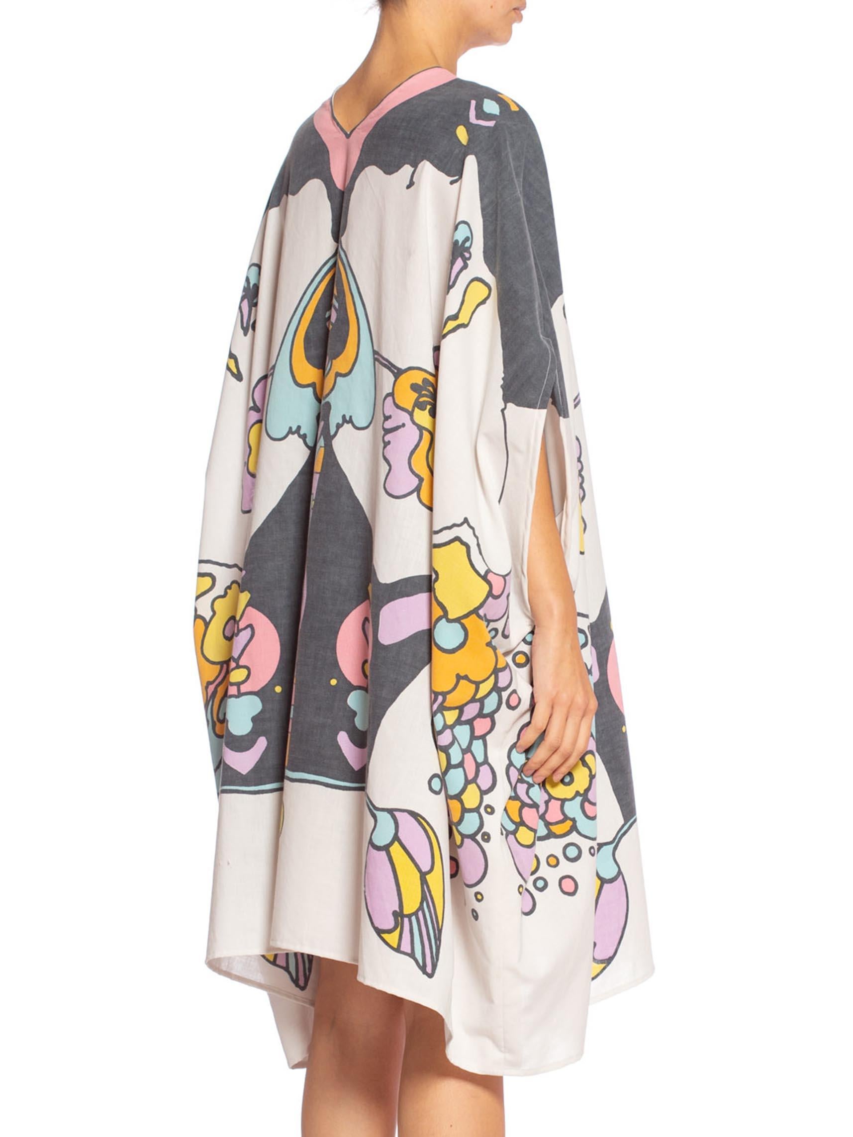 MORPHEW COLLECTION Style Psychedelic Cotton Peter Max Printed Kaftan For Sale 2