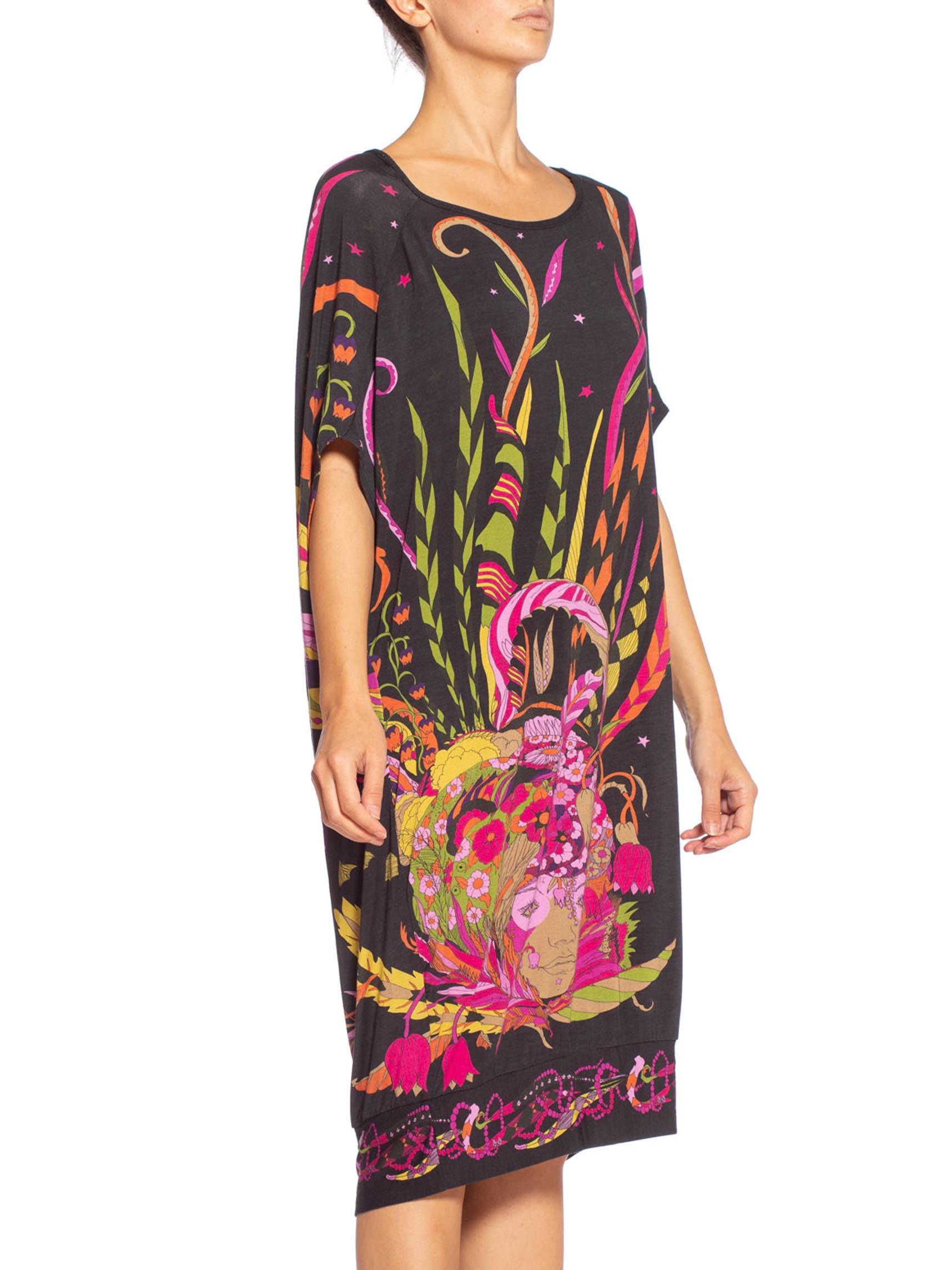 Women's MORPHEW COLLECTION 1970'S Psychedelic Fortune Teller Print Dress