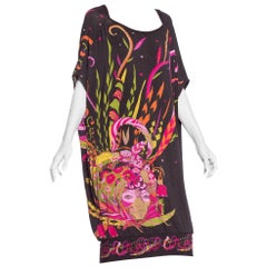 MORPHEW COLLECTION 1970'S Psychedelic Fortune Teller Print Dress