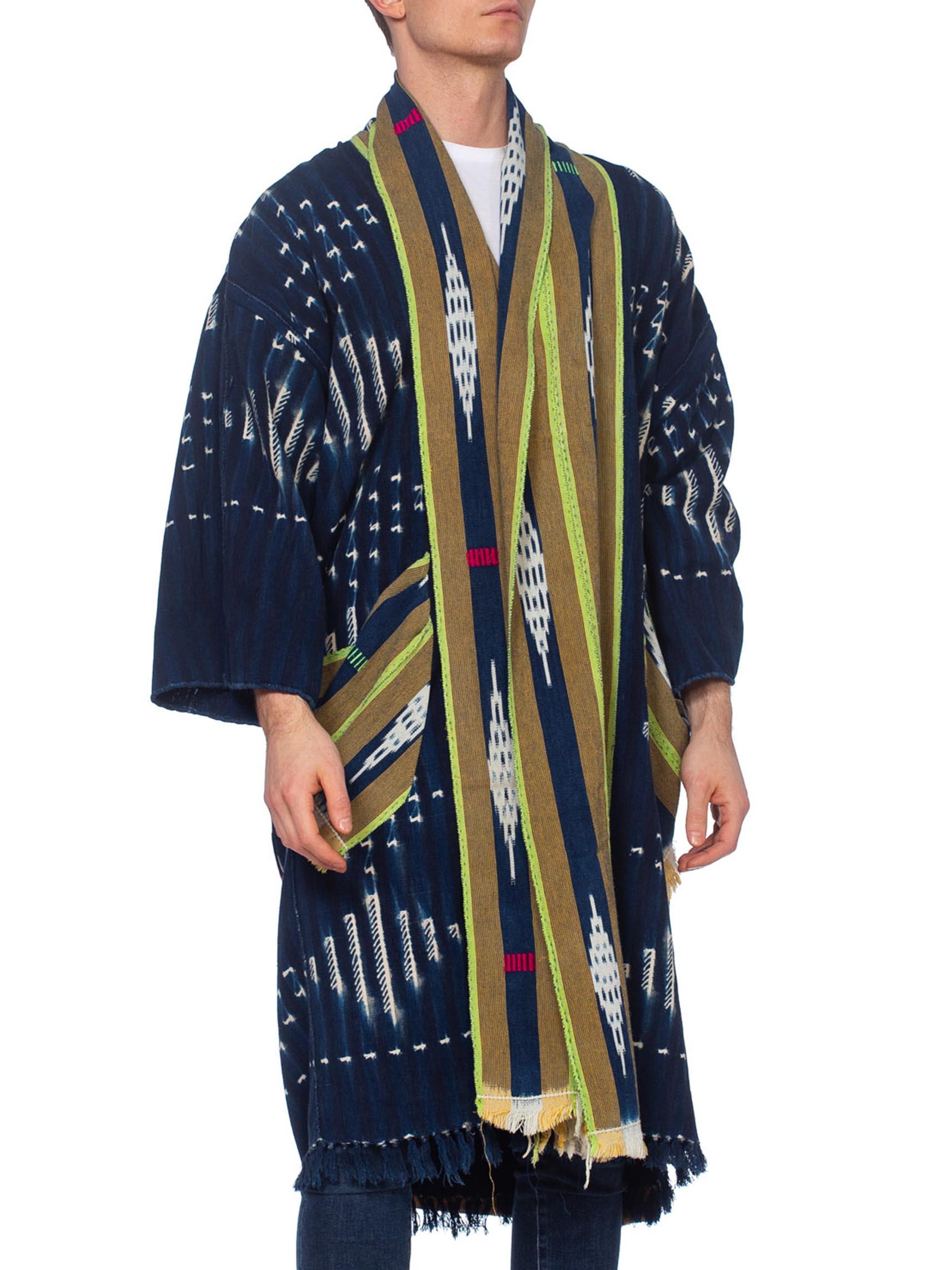 Morphew Collection African Indigo Coat With 1970's French Nude Embroidery 4