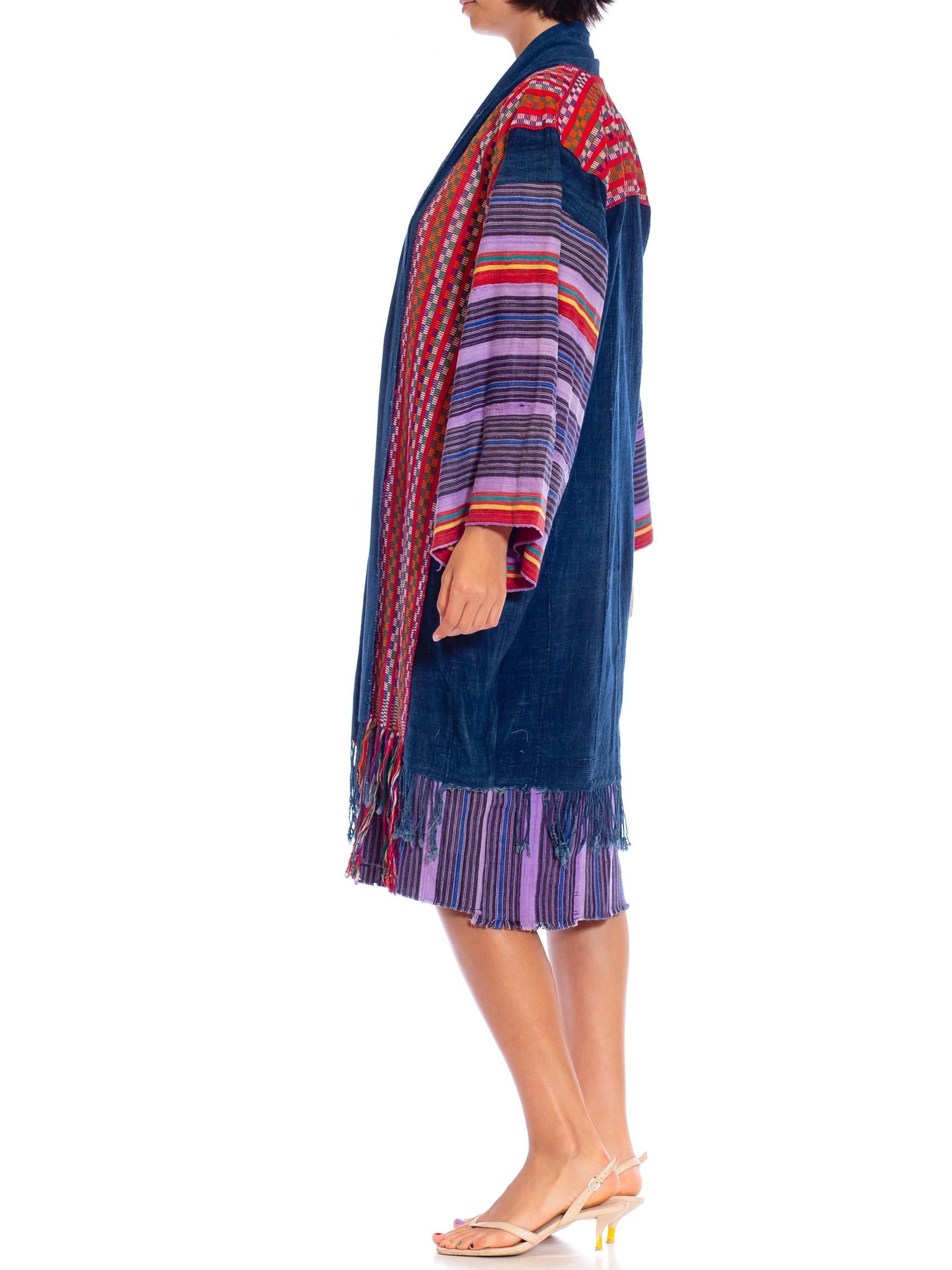 MORPHEW COLLECTION African Indigo Cotton Duster Beach Coat With Handwoven Guatemalan Panels
MORPHEW COLLECTION is made entirely by hand in our NYC Ateliér of rare antique materials sourced from around the globe. Our sustainable vintage materials