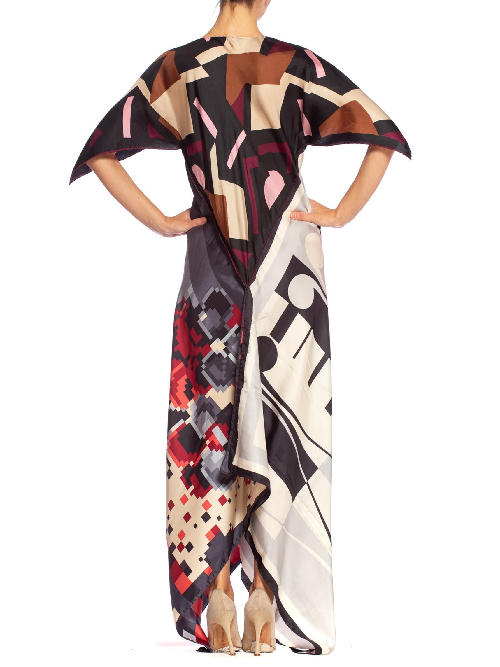 MORPHEW COLLECTION Kaftan Dress Made From 1970S Vintage Silk Scarves 4