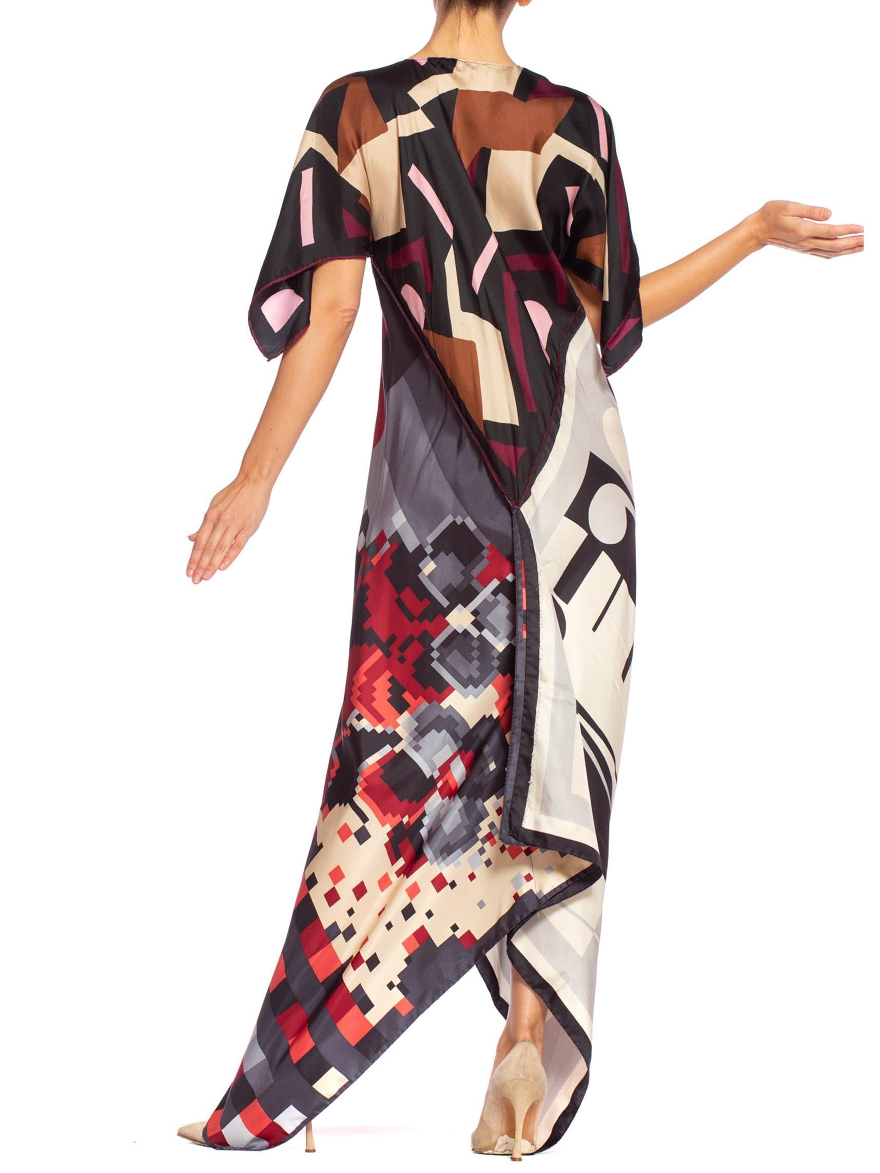MORPHEW COLLECTION Kaftan Dress Made From 1970S Vintage Silk Scarves 2