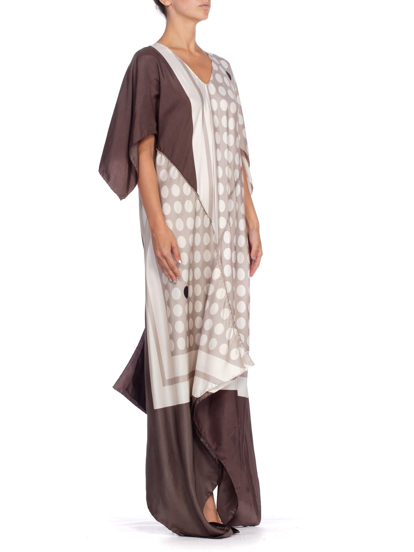 Women's Morphew Collection Bias Kaftan Dress Made from 1960's Silk Scarves 