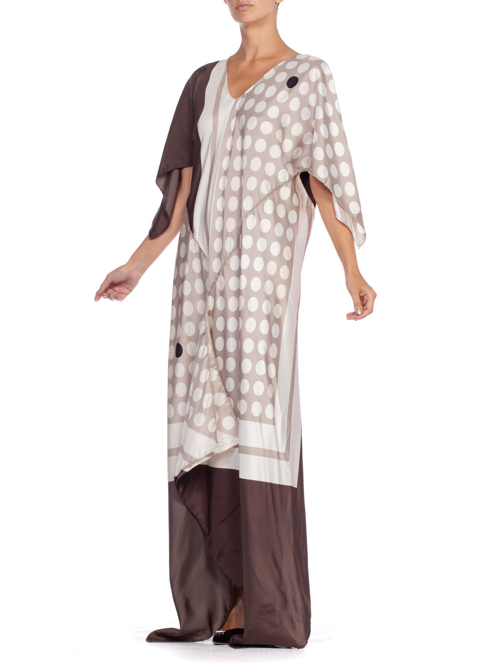 Morphew Collection Bias Kaftan Dress Made from 1960's Silk Scarves  1