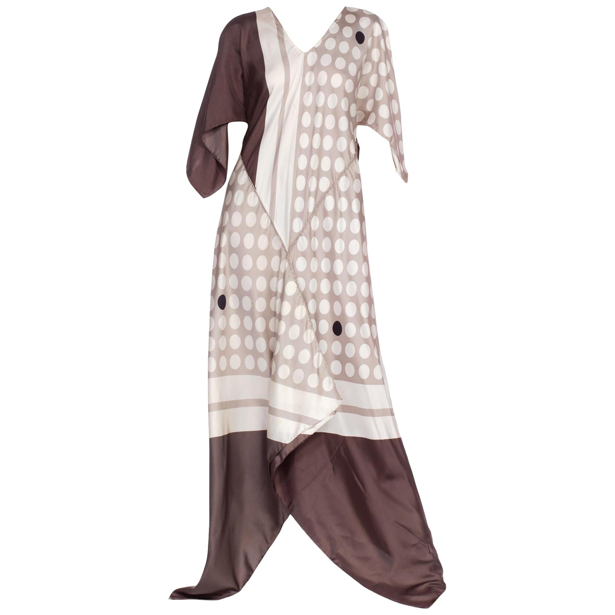 Morphew Collection Bias Kaftan Dress Made from 1960's Silk Scarves 