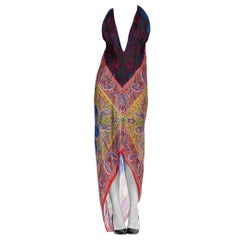 Morphew Collection Bias Kaftan Vintage Silk Scarf Dress Hand Printed