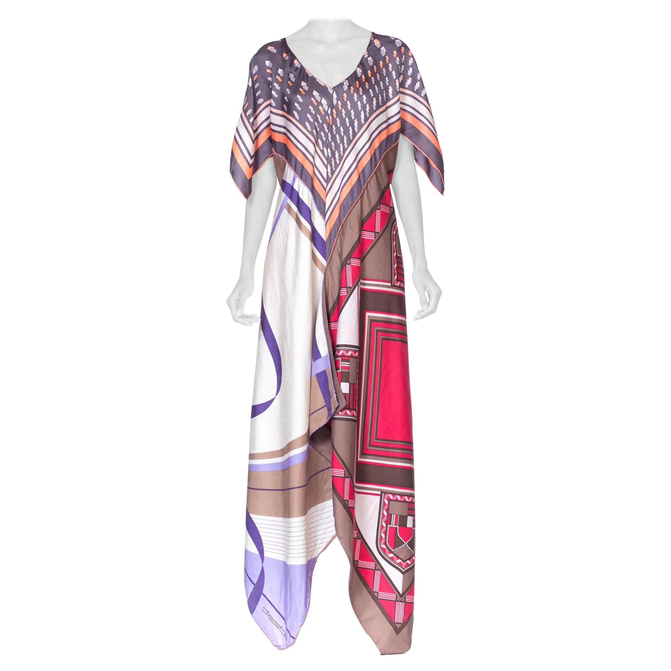 Morphew Collection Bias Scarf Dress Made From Vintage Silk Scarves