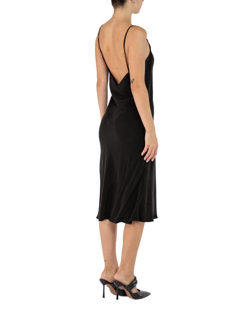Women's Morphew Collection Black Cold Rayon Bias Maxi Slip Dress Master Medium For Sale