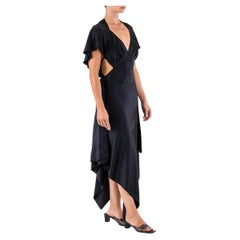 Morphew Collection Black Silk Charmeuse 3 Scarf Dress