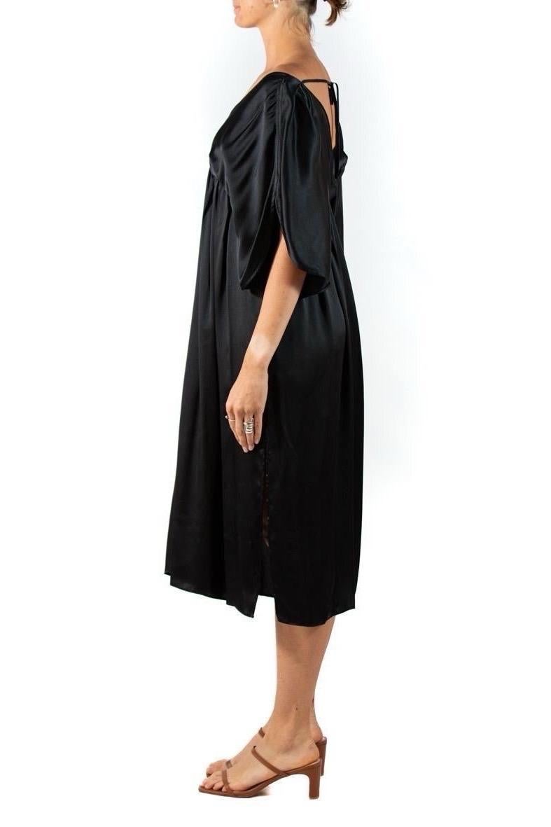 Morphew Collection Black Silk Charmeuse 4-Scarf Dress In Excellent Condition For Sale In New York, NY