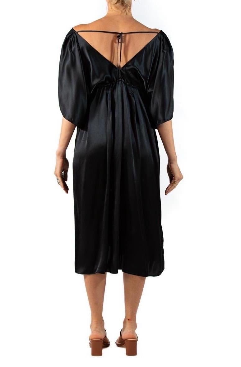 Morphew Collection Black Silk Charmeuse 4-Scarf Dress For Sale 2