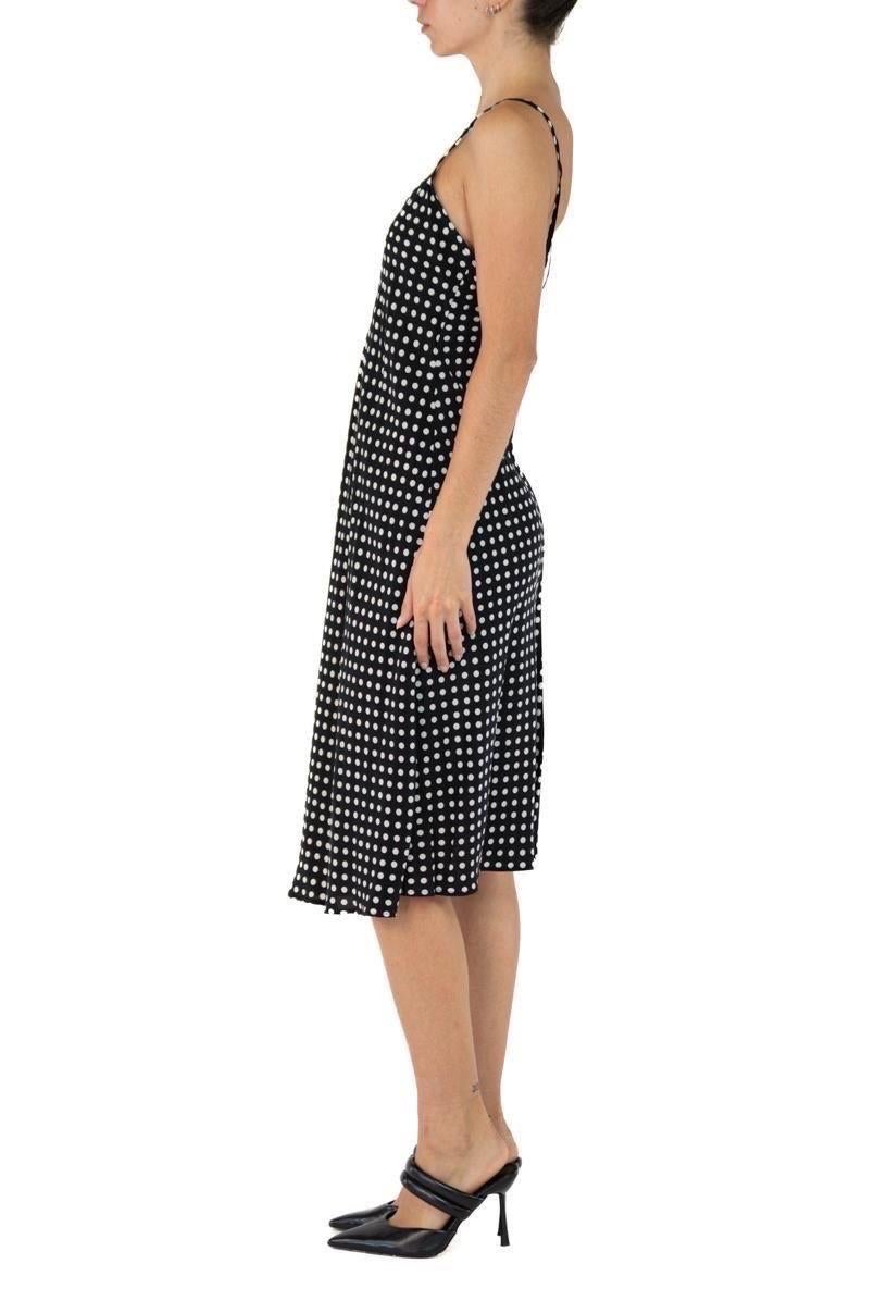 Morphew Collection Black & White Polka Dot Cold Rayon Bias  Slip Dress Master M In Excellent Condition For Sale In New York, NY