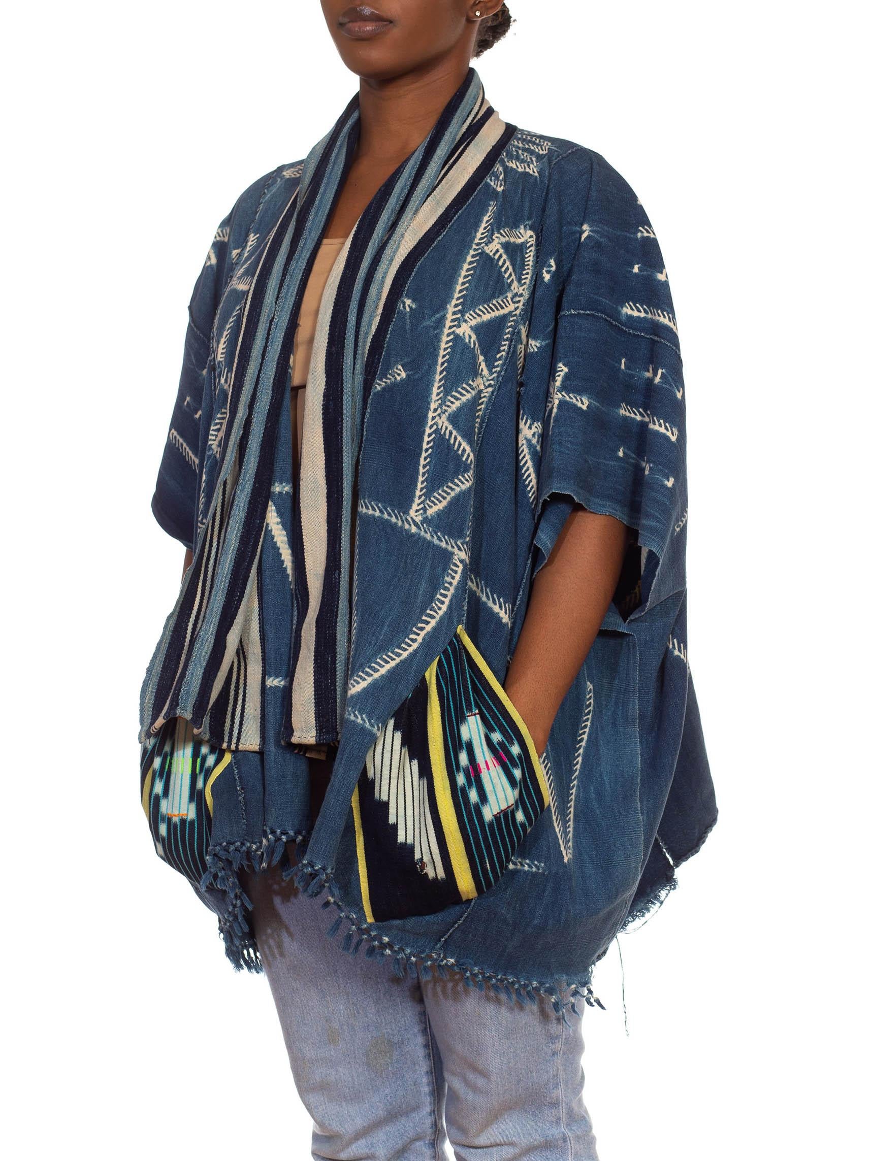 Morphew Collection Blue & Ivory Cotton Denim Hand Woven African Indigo Poncho
MORPHEW COLLECTION is made entirely by hand in our NYC Ateliér of rare antique materials sourced from around the globe. Our sustainable vintage materials represent over a