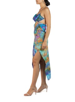 MC Blue, Orange & Purple Silk Ice Dyed Dress
