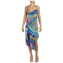 MC Blue, Orange & Purple Silk Ice Dyed Dress