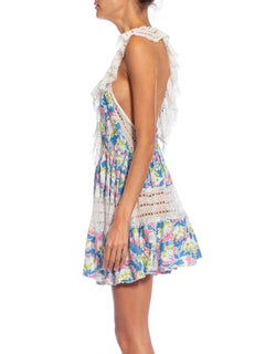 MC Blue & White Cotton Lace Dress