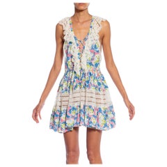 MC Blue & White Cotton Lace Dress