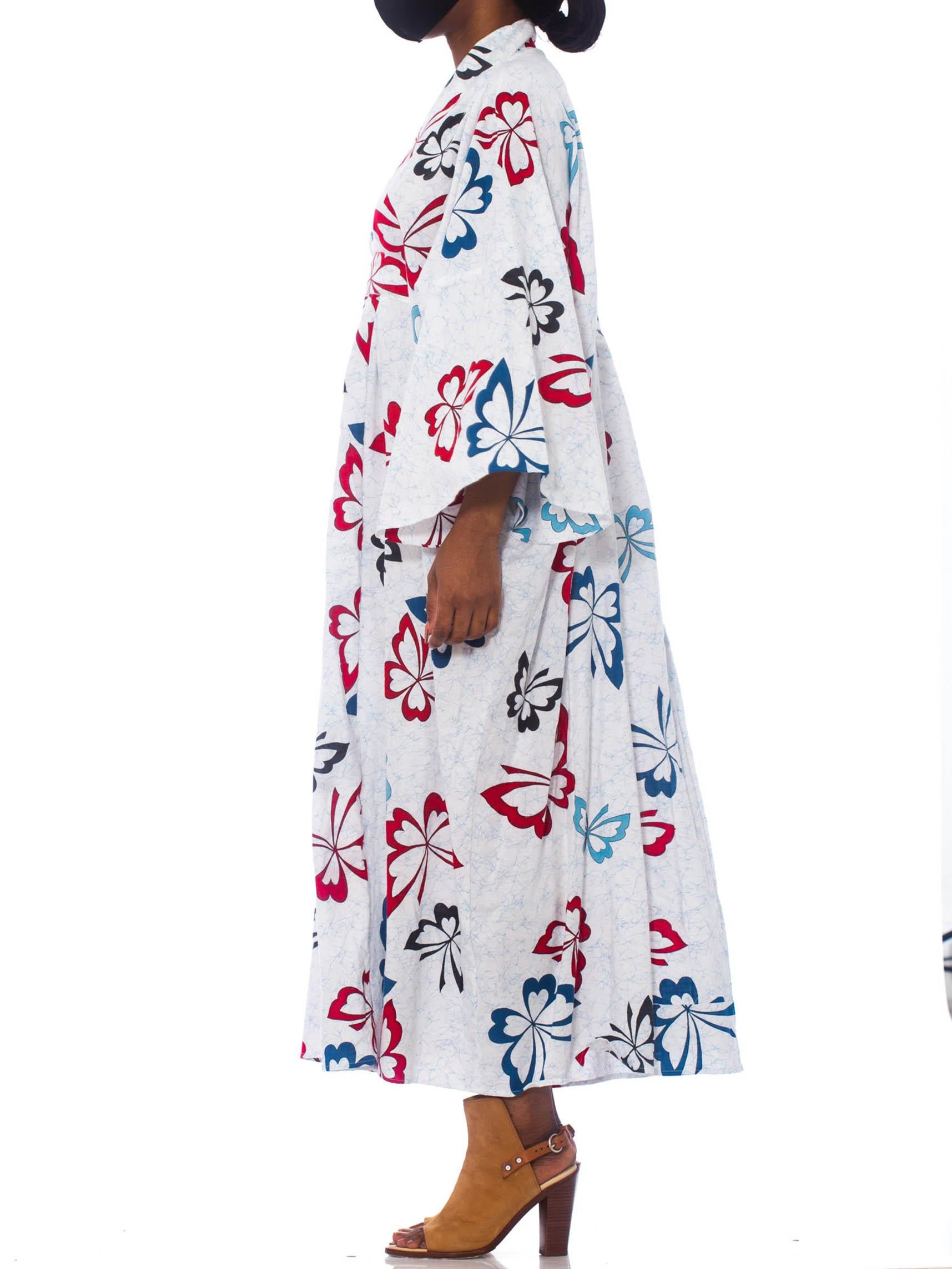 MORPHEW COLLECTION Blue & White Cotton Red Butterfly Kaftan Made From Vintage Japanese Kimono Fabric
MORPHEW COLLECTION is made entirely by hand in our NYC Ateliér of rare antique materials sourced from around the globe. Our sustainable vintage