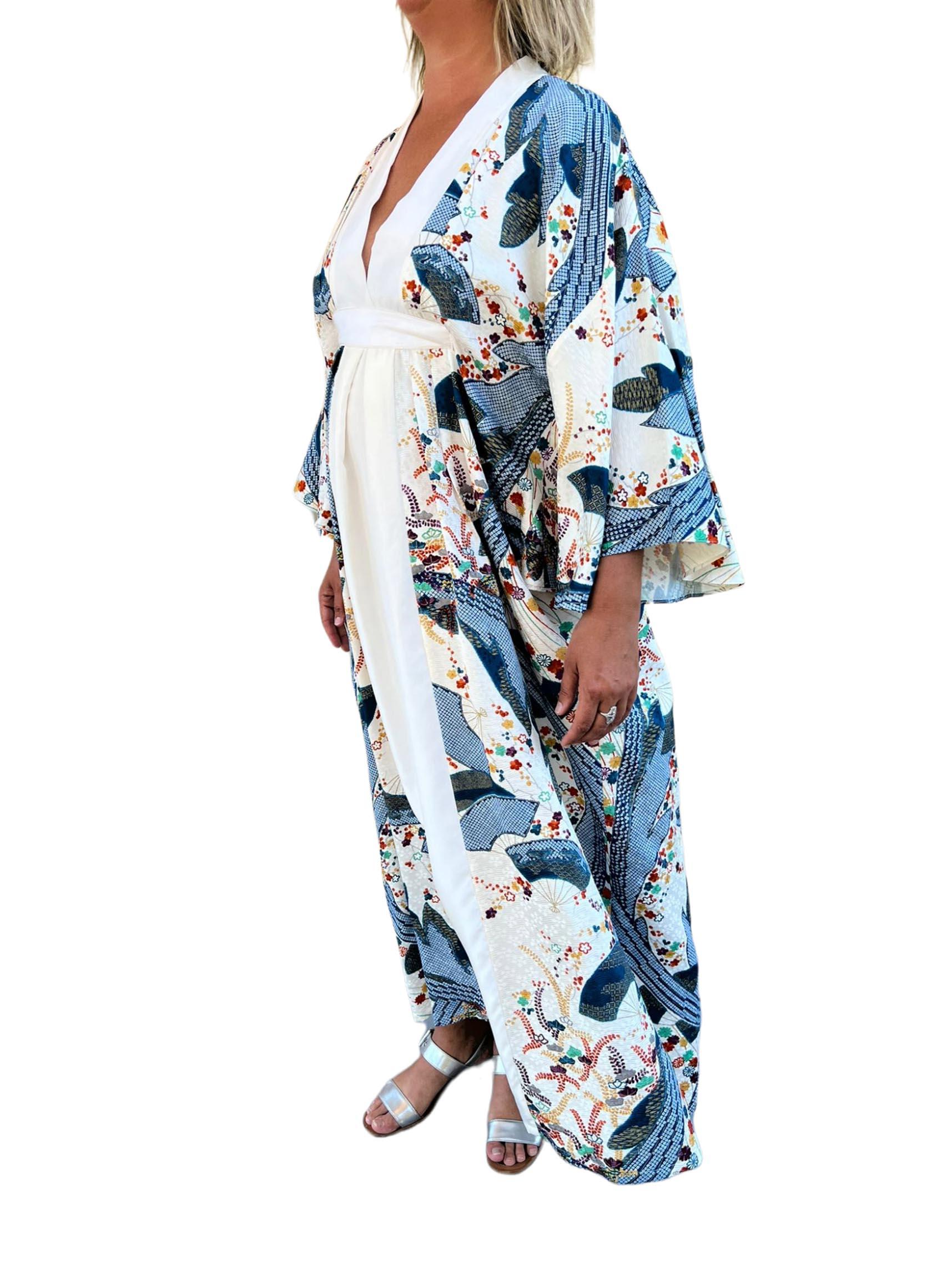 white japanese kimono dress