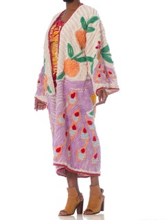 Morphew Collection Blush Pink Cotton Chenille Purple Peacock Duster