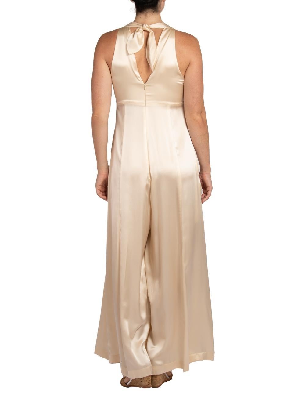 Morphew Collection Champagne Charmeuse M/L Jumpsuit Master For Sale 3