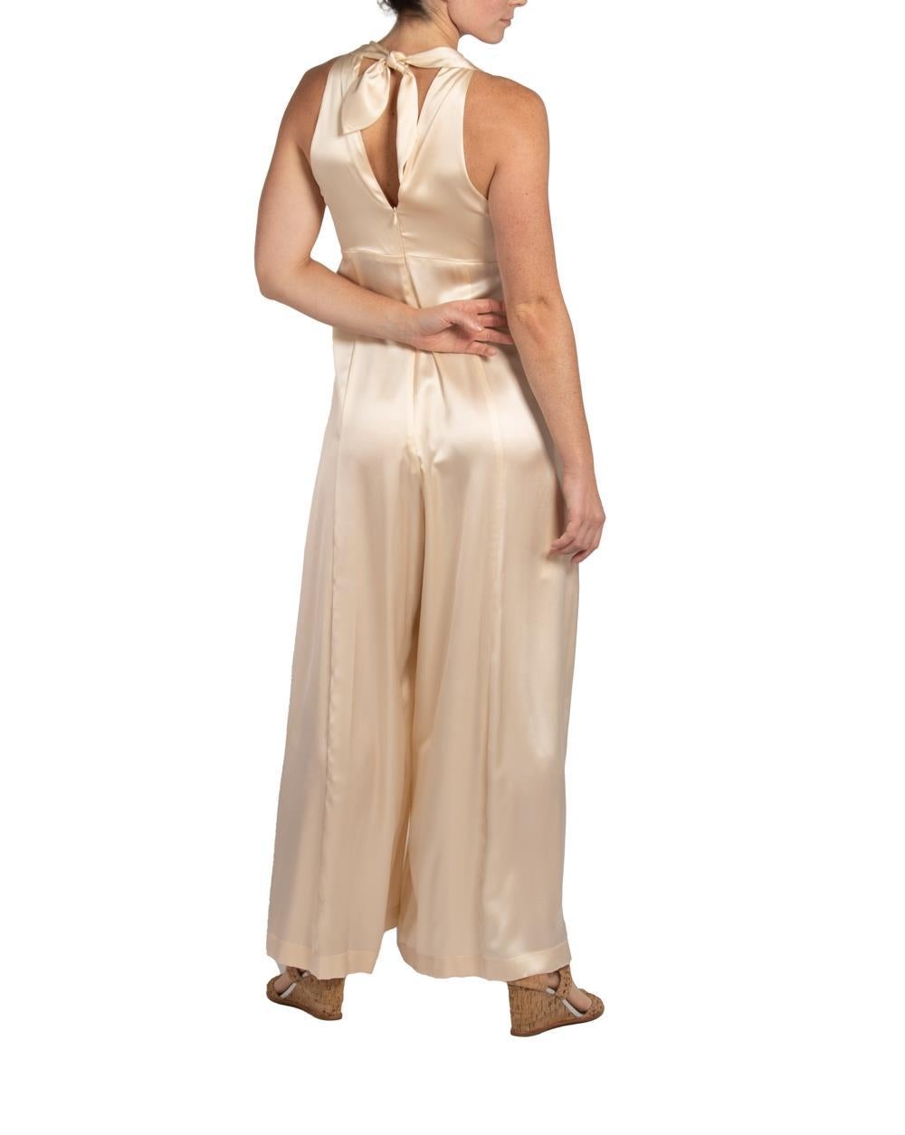 Morphew Collection Champagne Charmeuse M/L Jumpsuit Master For Sale 4