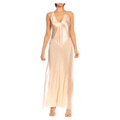MORPHEW COLLECTION Champagne Silk Bias Cut Slip Gown