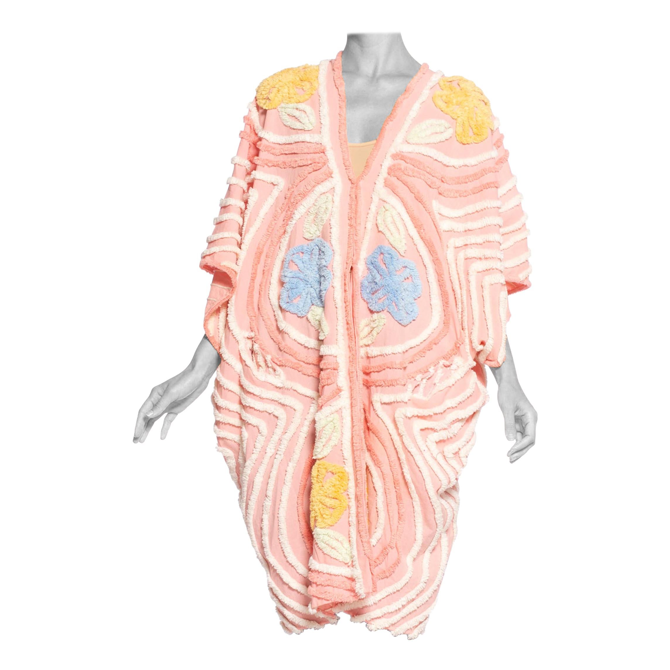 MORPHEW COLLECTION Chenille Pink Beach Cocoon  Kaftan